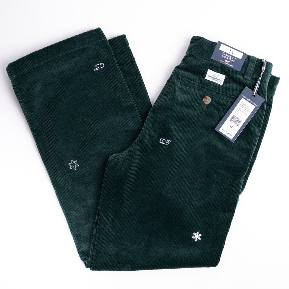 NEW Vineyard Vines snowflake Club Pant Cords size 14